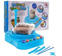 BSD Studio di Ceramica per Bambini - Tornio Giocattolo, Tornio da Vasaio Elettrico per Bambini, Ruota del Vasaio con Argilla e Vernici