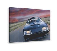 BSDFDFAA Poster su tela con Mel Gibson - Mad Max, con auto, decorazione per camera da letto, ufficio, camera da letto, regalo, 40 x 60 cm