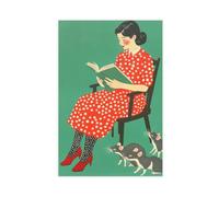 BSDFDFAA Stampa artistica da parete su tela con illustrazione vintage con topi che leggono i miei ratti, decorazione artistica da parete per soggiorno e camera da letto, 20 x 30 cm