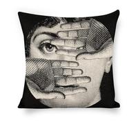 BSDHGF Lina Cavalieri Federa per cuscino decorativa in lino artificiale, quadrata, con occhio personalizzato, include solo federa (Stile-2)