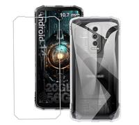 Bsdurable Custodia 2 in 1 per Doogee Blade 10/10 Pro/Ultra con pellicola protettiva per display trasparente, sottile e morbido silicone TPU Protection Mobile Phone Case Cover trasparente