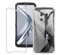 Bsdurable Custodia 2 in 1 per Doogee V40 Pro 5G, con pellicola protettiva per display, trasparente, sottile, morbida, in TPU, protezione per cellulare