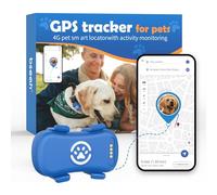 Bseah Localizzatore GPS 4G, dispositivo di localizzazione intelligente con design impermeabile, monitoraggio attività, monitoraggio in tempo reale, cercatore Bluetooth, blu e bianco