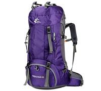 Bseash 60L impermeabile zaino da trekking leggero con copertura antipioggia, zaino da viaggio sport all'aperto per arrampicata campeggio turismo