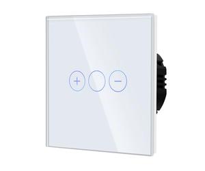 BSEDD - Interruttore dimmer in vetro, 1 pulsante, 1 via, compatibile con LED, interruttore dimmer per luci a LED, 110 V - 250 V, bianco