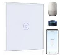 BSEED 40A Smart Interruttore per Scaldabagno, Interruttore per Scaldabagno con Amazon Alexa e Google Home, WiFi Interruttore per Scaldabagno con Touchscreen Bianco(Linea Neutra Necessaria)