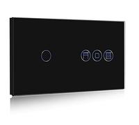 BSEED Alexa, interruttore per tapparelle, 1 vano, 1 via, WiFi touch, telecomando con app Smart Life, interruttore smart per tapparelle, compatibile con Alexa e Google Home, colore: nero