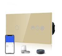 BSEED Alexa - Sensore touch WiFi a 1 vano, 1 via, telecomando con app Smart Life/Tuya con interruttore smart per tapparelle, Alexa e Google Home, compatibile oro