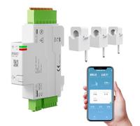 BSEED Contatore elettrico WLAN a 3 fasi, 120 A, con guida DIN, contatore di energia intelligente con misurazione del consumo energetico, Modbus RS485 RTU, controllo remoto app, archiviazione dati