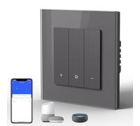 BSEED Dimmer Smart interruttore della luce in vetro WIFI interruttore della luce da parete (neutro richiesto) compatibile con Alexa/Google Home 1 scomparto 1 via, grigio