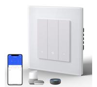 BSEED Dimmer Smart interruttore della luce in vetro WIFI interruttore della luce da parete (neutro richiesto) compatibile con Alexa/Google Home 1 scomparto 1 via, bianco