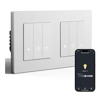 BSEED Doppio interruttore dimmer intelligente Zigbee da incasso, interruttore della luce intelligente compatibile con Alexa/Google Home/Tuya, telaio PC, richiede un conduttore zero e Gateway Zigbee