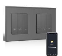 BSEED Doppio interruttore dimmer WiFi, 1 scomparto a 1 via, interruttore dimmer intelligente, compatibile con Amazon Alexa e Google Home, interruttore della luce dimmerabile, per lampade a LED, 240 V