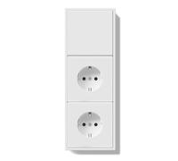 BSEED Interruttore della luce con presa con morsetto, 1 scomparto a 1 via, interruttore della luce da incasso con doppia presa opaca, interruttore da parete con telaio in PC, interruttore da incasso