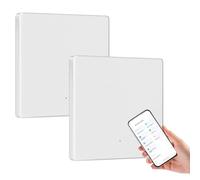 BSEED Interruttore della luce intelligente, WiFi, 1 scomparto a 2 vie, funziona con Amazon Alexa/Google Home/Tuya/Smart Life, interruttore da parete Alexa, bianco, confezione da 2 (richiesto filo