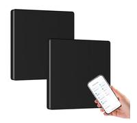 BSEED Interruttore della luce intelligente, WiFi, 3 scomparti, 2 vie, funziona con Amazon Alexa/Google Home/Tuya/Smart Life, interruttore da parete Alexa, nero, confezione da 2 (richiesto filo neutro)