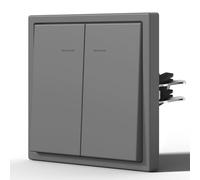BSEED - Interruttore della luce opaco con luce, interruttore a scambio da incasso con artigli, montaggio semplice, Serie C, 2 scomparti 1 via, 80 mm, grigio