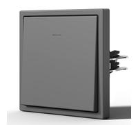 BSEED Interruttore della luce opaco con luce, interruttore di commutazione da incasso con artigli, montaggio semplice, Serie C, 1 scomparto a 2 vie, 80 mm, grigio