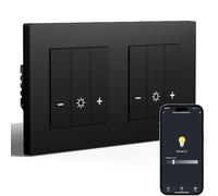 BSEED Interruttore dimmer doppio WiFi, 1 scomparto a 1 via, interruttore dimmer intelligente, telaio PC, compatibile con Amazon Alexa e Google Home, interruttore della luce dimmerabile, per lampade a