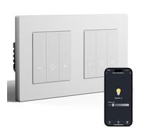 BSEED Interruttore dimmer doppio WiFi, 1 scomparto a 1 via, interruttore dimmer intelligente, telaio PC, compatibile con Amazon Alexa e Google Home, interruttore della luce dimmerabile, per lampade a