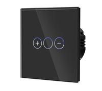 BSEED Interruttore dimmer per luci a LED Lampada Dimamble richiesto Pannello in vetro temperato per interruttore touch da parete 1 banda 1 via nero