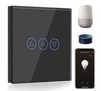 BSEED Interruttore Dimmer WIFI Alexa 1 Gang 1 Via, Interruttore Dimmer Tattile WIFI Compatibile con Google Home, Interruttore Smart Nero(Richiesto la Linea Neutra)