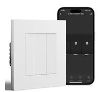 BSEED Interruttore intelligente per luci da incasso con cornice in PC, 3-in-1 a 1 via, interruttore a pulsante WiFi compatibile con Alexa/Google Home, interruttore a parete intelligente funziona con