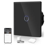 BSEED Interruttore intelligente ZigBee, da incasso, WiFi, sensore touch in vetro, 2,4 GHz, interruttore a parete singolo Live (hub richiesto), compatibile con Alexa/Google Home/Tuya/Smart Life 1