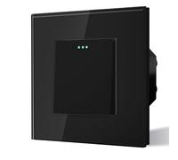 BSEED Interruttore Va E Vieni Interruttore A Bascula, Interruttore Incassato A Bascula, 10 A 250 V Placca Di Vetro Temperato Nero Con Cornice In Vetro 1 Vano 2 Vie