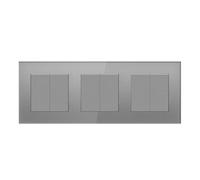 BSEED LIFE Interruttore della luce da incasso, 2 scomparti, 1 via, 228 x 86 mm, moderno interruttore da parete con telaio in vetro, interruttore con morsetti per cavi e artigli, facile da montare