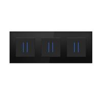 BSEED LIFE Interruttore della luce da incasso con LED, 2 scomparti a 1 via, moderno interruttore da parete con telaio in vetro, interruttore con morsetti per cavi e artigli, facile da montare, 228 x