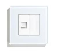 BSEED Presa a Muro Standard EU 1/2 PC RJ45-Cat5 Presa Ethernet, Presa di Rete, Presa LAN da Incasso con 1/2 Presa Vuota, Bianco 86mm