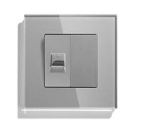 BSEED Presa a Muro Standard EU 1/2 PC RJ45-Cat5 Presa Ethernet, Presa di Rete, Presa LAN da Incasso con 1/2 Presa Vuota, Grigio 86mm