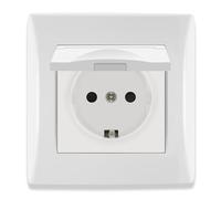 BSEED Presa con copertura impermeabile, presa da incasso con morsetto, presa Schuko 1 scomparto con telaio in PC, presa da incasso 16 Amp, contatto di protezione, presa da parete, presa da cucina,