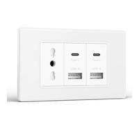 BSEED Presa da Muratura USB A e C, 118mm per Ufficio, Hotel e Casa, Bianco