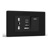 BSEED Presa, Prese Elettriche da Muro con Interruttore 1 Gang 1 Via e Presa USB A e USB C, Spina 118m per Ufficio Casa, Nero