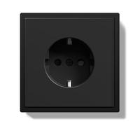 BSEED Presa Schuko da incasso, presa da parete 16 Amp con telaio PC, presa singola con artigli, 1 scomparto nero