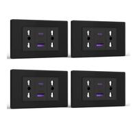 BSEED Prese Elettriche da Muro, Presa Bipasso con 20W Carica Rapida, Presa Bivalente 10A/16A con USB A e USB C 118mm, Presa USB da Muro per Ufficio e Casa, Nero-4 Pezzi
