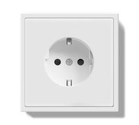 BSEED Schuko, presa da incasso da 16 A, con telaio in PC, presa singola con artigli, 1 presa, colore bianco