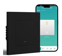 BSEED Smart Zigbee Interruttore intelligente con terminale plug-in, con Alexa e Google Home, funzione timer, telaio PC, hub Zigbee e driver neutro necessario, 1 vano, 1 via, nero