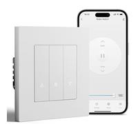BSEED Smart Zigbee, interruttore per tapparelle, interruttore intelligente a incasso, compatibile con Alexa/Google Home/Tuya, timer per tapparelle con telaio PC, richiede conduttori zero e gateway