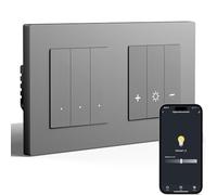 BSEED Zigbee, interruttore della luce con interruttore dimmer, interruttore intelligente dimmer da incasso, compatibile con Alexa/Google Home/Smart Life, telaio PC, richiede un conduttore zero e un