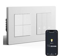 BSEED Zigbee, interruttore della luce con interruttore dimmer, interruttore intelligente dimmer da incasso, compatibile con Alexa/Google Home/Smart Life, telaio PC, richiede un conduttore zero e un