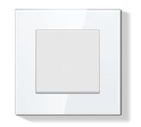 BSEEDLIFE Interruttore della luce da incasso 1-Fach 1-Weg, 86 * 86mm, interruttore a bilanciere con funzione di reset, moderno interruttore a parete con cornice in vetro, montaggio semplice (morsetti