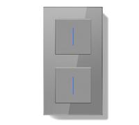 BSEEDLIFE Interruttore della luce da incasso, 1 vano, 1 via, 1 vano, 1 via, 86 x 157 mm, interruttore a bilanciere con funzione reset, doppio interruttore da parete con telaio in vetro, con indicatore