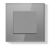 BSEEDLIFE Interruttore della luce da incasso, 1 vano, 1 via, 86 x 86 mm, moderno interruttore da parete con cornice in vetro, facile da montare (morsetti per cavi e artigli), interruttore della luce