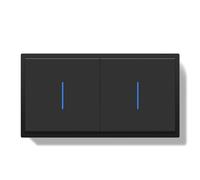 BSEEDLIFE Interruttore della luce da incasso 1 via 1 verso + 1 via 1 verso con cornice in PC, 80 * 150 mm interruttore a bilanciere con funzione di reset, doppio interruttore a parete con indicatore