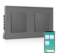 BSEEDLIFE Interruttore intelligente della luce da incasso, 3 x 2 interruttori Zigbee, interruttore intelligente da parete per Smart Home, compatibile con Alexa, Google Home (tramite app Tuya/Smart