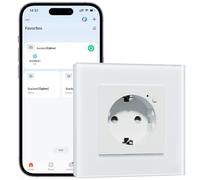 BSEEDLIFE Schuko Zigbee, presa intelligente in vetro, 1 via, 86 x 86 mm, installazione a incasso, controllo APP, lavoro con Alexa/Google, bianco
