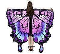 Bseical Costume Farfalla Scialle,Ali Farfalla Carnevale,Farfalla Scialle Donna Ali Costume,Ali da Fata Donna,Ali di Farfalla Scialle con Maschera E Cerchietti,per La Festa in Maschera del Mardi Gras